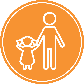 An adult holding the hand of a small child